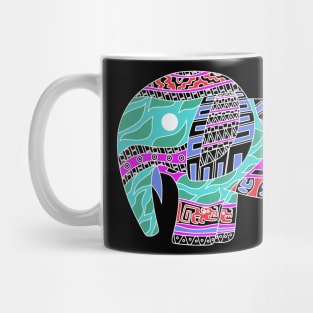 elephant in rainbow folk arts ecopop pattern Mug